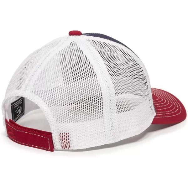 imageOutdoor Cap Structured Mesh Back Trucker CapNavyWhiteRed