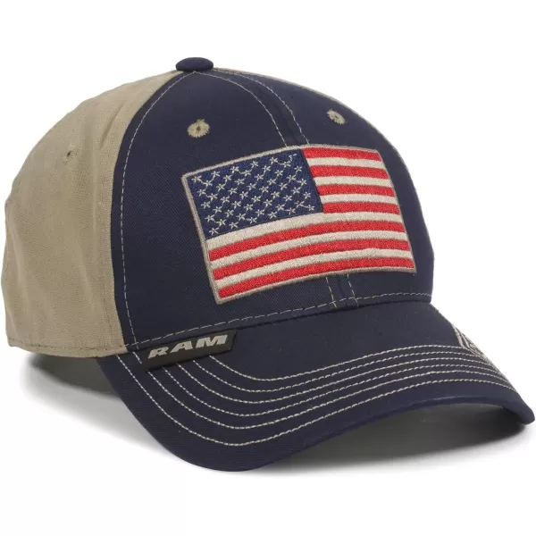 imageOutdoor Cap UnisexAdult American Flag Truck CapNavyKhaki