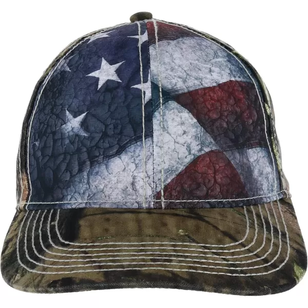 imageSUS100 American Flag Camo Cap American Flag Mossy Oak BreakUp Country A