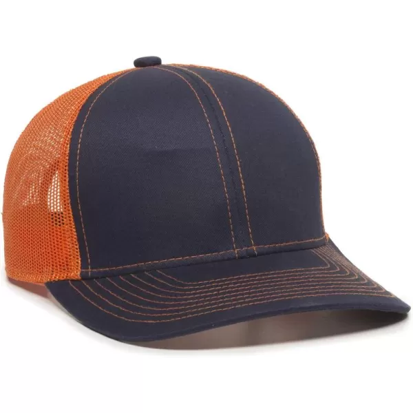 imageOutdoor Cap Structured Mesh Back Trucker CapNavyOrange