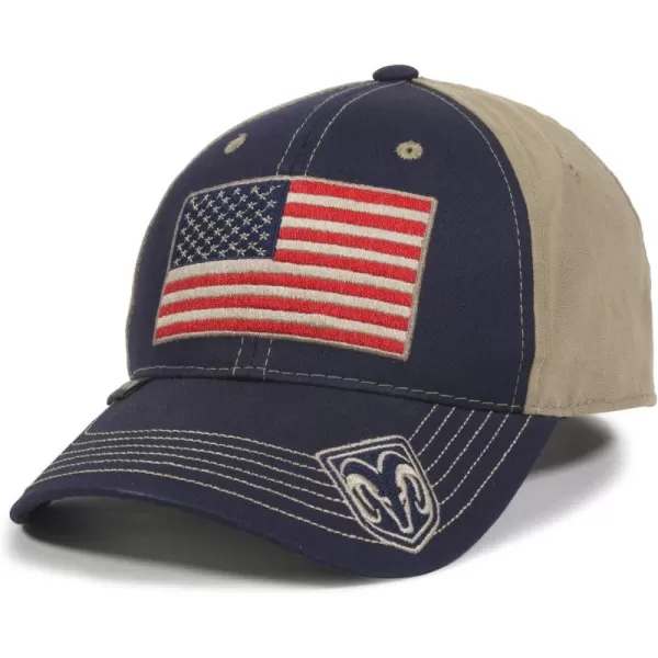 imageOutdoor Cap UnisexAdult American Flag Truck CapNavyKhaki