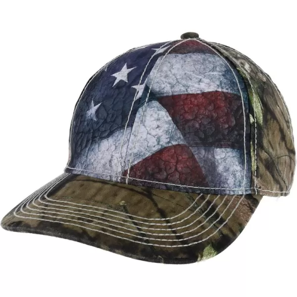 imageSUS100 American Flag Camo Cap American Flag Mossy Oak BreakUp Country A