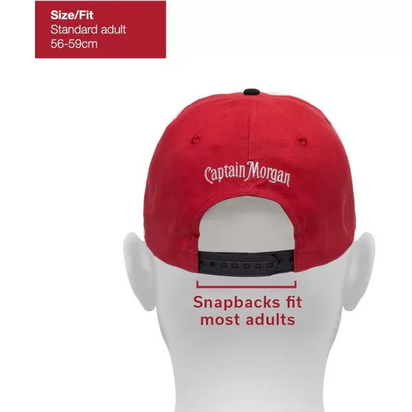 imageCaptain Morgan Ahoy Patch Watermark Pattern Hat  Adjustable Snapback Red Baseball Cap for Men ampamp Women