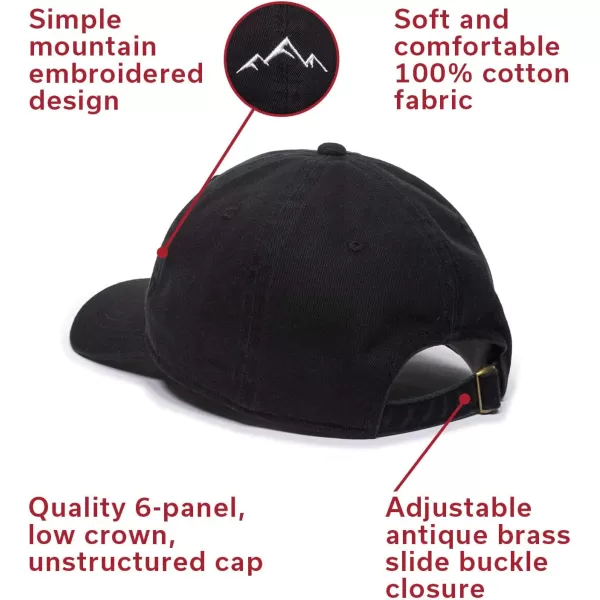 imageOutdoor Cap Mountain Dad Hat  Unstructured Soft Cotton CapBlack