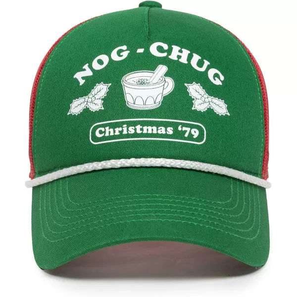 imageEgg Nog Chug Christmas 79 Foam Front Mesh Back Trucker Hat  Adjustable Snapback Christmas Party Baseball Cap for Men ampamp Women Green