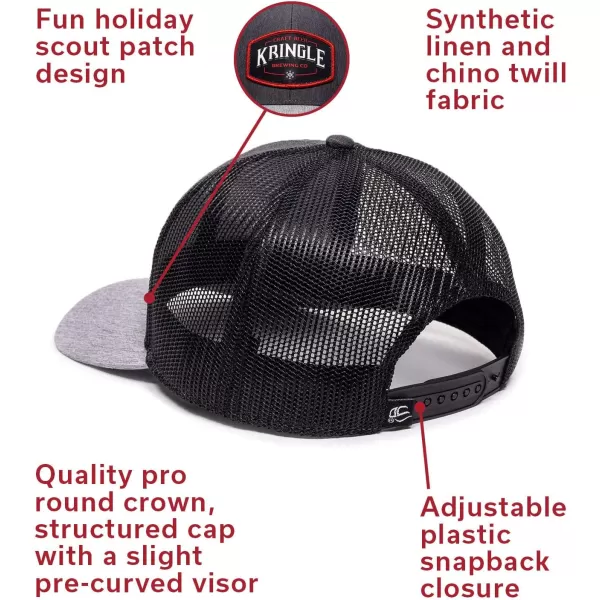 imageKringle Craft Beer Brewing Company Christmas Scout Patch Mesh Back Trucker Hat  Adjustable Snapback Charcoal Christmas Party Baseball Cap for Men ampamp Women
