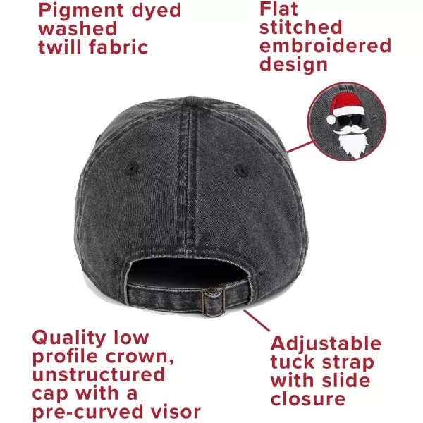 imageSunglass Santa Claus Embroidered Christmas Dad Hat  Adjustable Unstructured Polo Style Christmas Party Baseball Cap for Men ampamp Women Black
