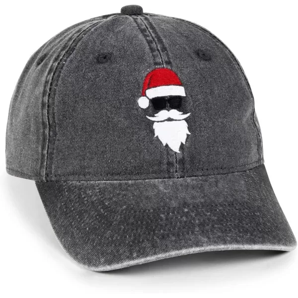 imageSunglass Santa Claus Embroidered Christmas Dad Hat  Adjustable Unstructured Polo Style Christmas Party Baseball Cap for Men ampamp Women Black