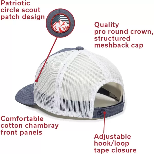 imageAmericana Mountains Scout Patch Trucker Hat  Adjustable Mesh Back Baseball Cap for Men ampamp Women