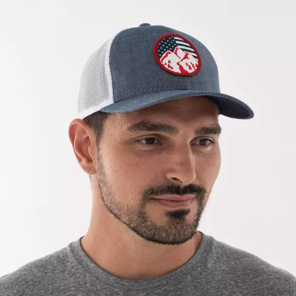 imageAmericana Mountains Scout Patch Trucker Hat  Adjustable Mesh Back Baseball Cap for Men ampamp Women