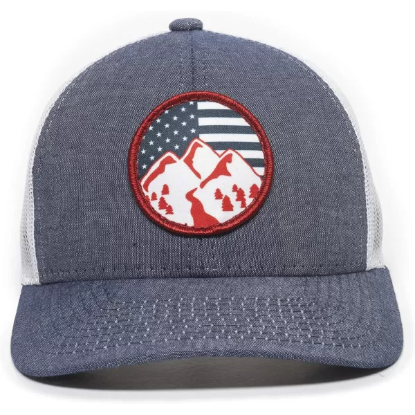 imageAmericana Mountains Scout Patch Trucker Hat  Adjustable Mesh Back Baseball Cap for Men ampamp Women