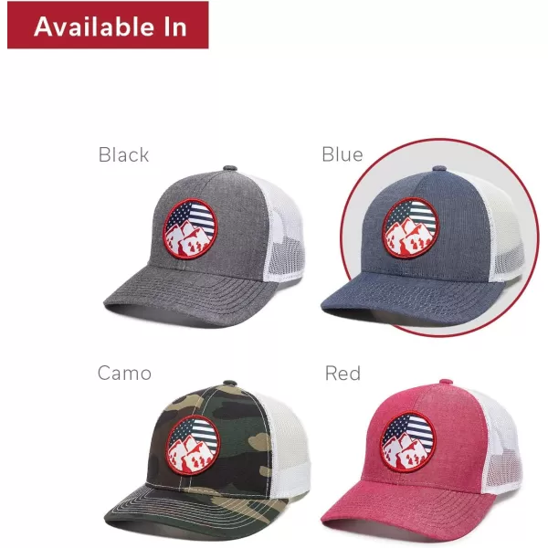 imageAmericana Mountains Scout Patch Trucker Hat  Adjustable Mesh Back Baseball Cap for Men ampamp Women