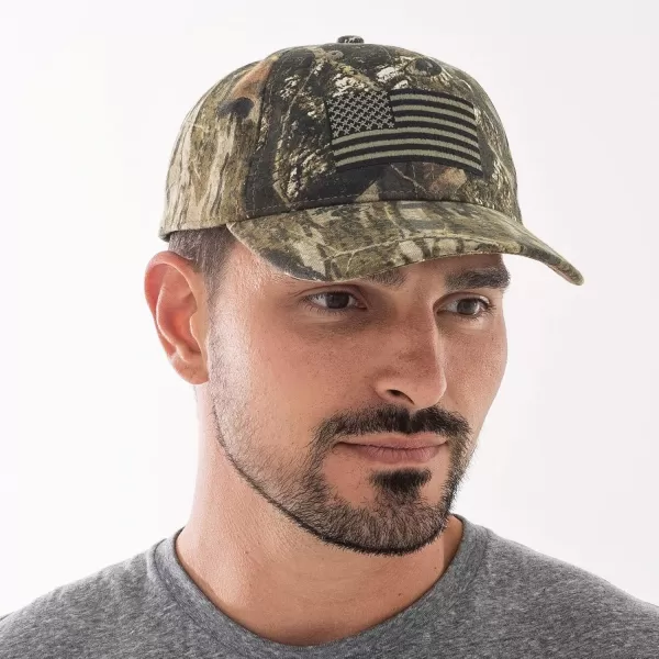imageMossy Oak USA American Flag Camo Hat  Adjustable Baseball Cap for Men ampamp Women