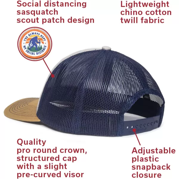 imageSocial Distancing Sasquatch Scout Patch Mesh Back Trucker Hat  Adjustable Snapback Baseball Cap for Men ampamp Women