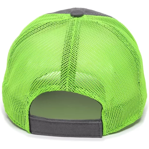 imageOutdoor Cap Garment Washed Meshback CapCharcoalNeon Green