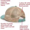 imageLadies Fit Blank Heavy Washed Soft Cotton Twill Structured Ponytail Mesh Back Hat  Adjustable Size Baseball Cap for WomenMint