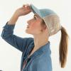 imageLadies Fit Blank Heavy Washed Soft Cotton Twill Structured Ponytail Mesh Back Hat  Adjustable Size Baseball Cap for WomenMint
