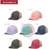 imageLadies Fit Blank Heavy Washed Soft Cotton Twill Structured Ponytail Mesh Back Hat  Adjustable Size Baseball Cap for WomenMint