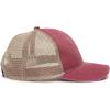 imageLadies Fit Blank Heavy Washed Soft Cotton Twill Structured Ponytail Mesh Back Hat  Adjustable Size Baseball Cap for WomenRed