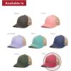 imageLadies Fit Blank Heavy Washed Soft Cotton Twill Structured Ponytail Mesh Back Hat  Adjustable Size Baseball Cap for WomenRed