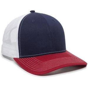 imageOutdoor Cap Mens Mesh Back BallcapNavyWhiteCardinal