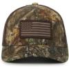 imageRealtree Patriotic Trucker Hat Structured Baseball Hat American Flag Patch One Size Camo Brown