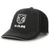 imageRam Trucks Ram Logo Trucker Hat for Men  Structured Cotton Twill Baseball Cap with Mesh Back Adjustable Snapback Black