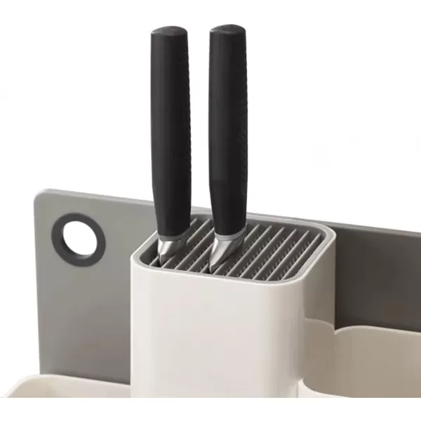 imageJoseph Joseph CounterStore Kitchen Utensil Holder Knife Block and Cutting Board Set Stainless SteelSilver Plastic