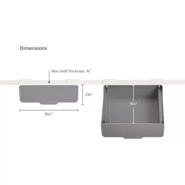 imageJoseph Joseph CupboardStore Under Shelf Drawer Kitchen Cabinet Storage Organizer Space Saving Gray WhiteCupboard drawer