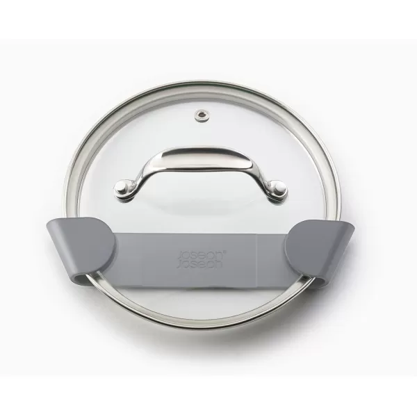 imageJoseph Joseph Duo  Set of 3 Pot and Pan Lid Holders Self Adhesive Wall Mount Storage Organiser Suitable for Lids Up to 24 cm 3M VHB Tape Included Grey