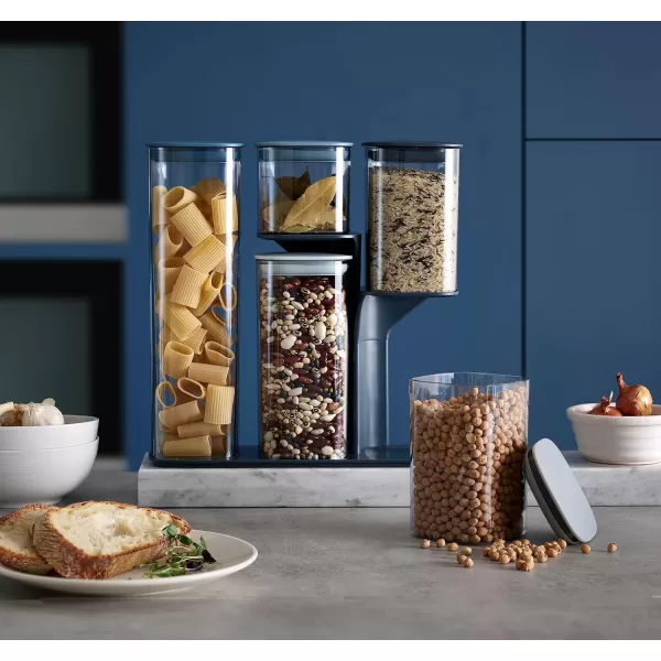 imageJoseph Joseph Podium Dry Food Storage Container Set with Stand 5piece GrayBlue
