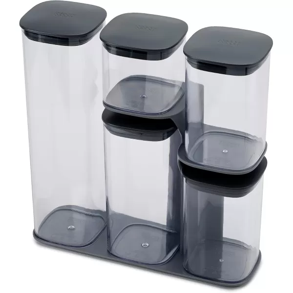 imageJoseph Joseph Podium Dry Food Storage Container Set with Stand 5piece GrayGrey