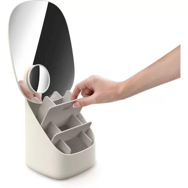 imageJoseph Joseph 75006 Viva Magnifying Compact Cosmetic Mirror 1x3x ShellPedestal Organiser