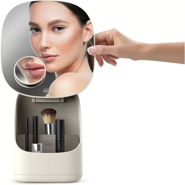 imageJoseph Joseph 75006 Viva Magnifying Compact Cosmetic Mirror 1x3x ShellPedestal Organiser