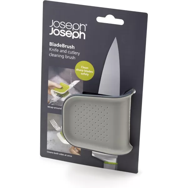 imageJoseph Joseph BladeBrush Knife and Cutlery Cleaner Brush Bristle Scrub Kitchen Washing NonSlip One Size GreenGray