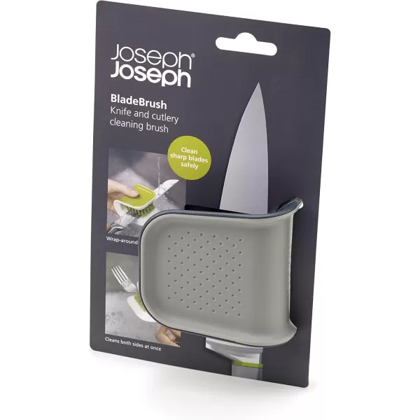 imageJoseph Joseph BladeBrush Knife and Cutlery Cleaner Brush Bristle Scrub Kitchen Washing NonSlip One Size GreenGray