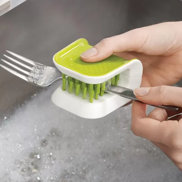 imageJoseph Joseph BladeBrush Knife and Cutlery Cleaner Brush Bristle Scrub Kitchen Washing NonSlip One Size GreenGreen