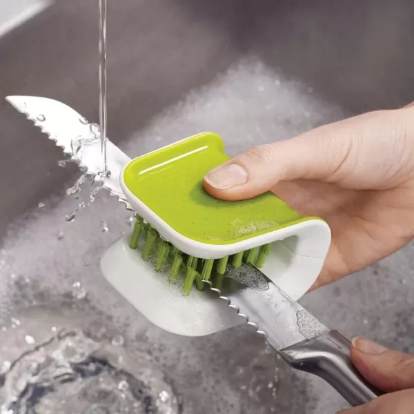 imageJoseph Joseph BladeBrush Knife and Cutlery Cleaner Brush Bristle Scrub Kitchen Washing NonSlip One Size GreenGreen