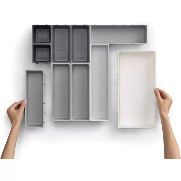 imageJoseph Joseph Blox 10 Piece Plastic Storage Trays Organizer Grey10 piece