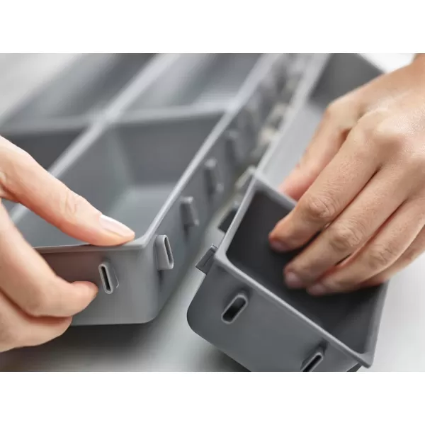 imageJoseph Joseph Blox 10 Piece Plastic Storage Trays Organizer Grey7 piece