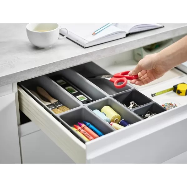 imageJoseph Joseph Blox 10 Piece Plastic Storage Trays Organizer Grey7 piece