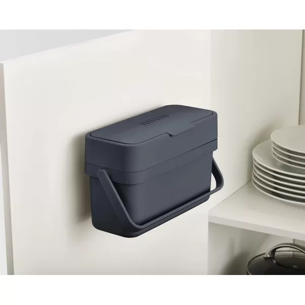 imageJoseph Joseph Compo 4 EasyFill Compost Bin Food Waste Caddy with Adjustable Air Vent 1 gallon  4 liters StoneGraphite