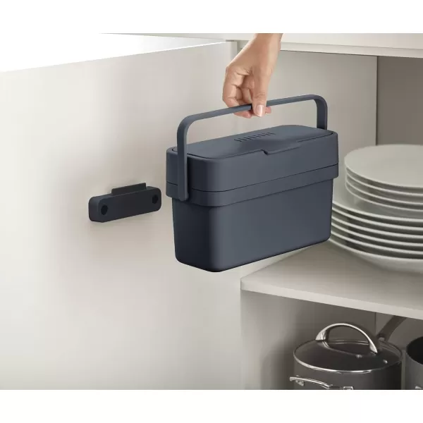 imageJoseph Joseph Compo 4 EasyFill Compost Bin Food Waste Caddy with Adjustable Air Vent 1 gallon  4 liters StoneGraphite