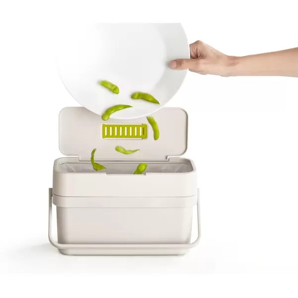 imageJoseph Joseph Compo 4 EasyFill Compost Bin Food Waste Caddy with Adjustable Air Vent 1 gallon  4 liters StoneStone