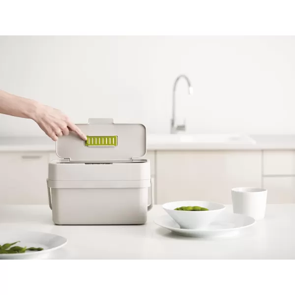 imageJoseph Joseph Compo 4 EasyFill Compost Bin Food Waste Caddy with Adjustable Air Vent 1 gallon  4 liters StoneStone