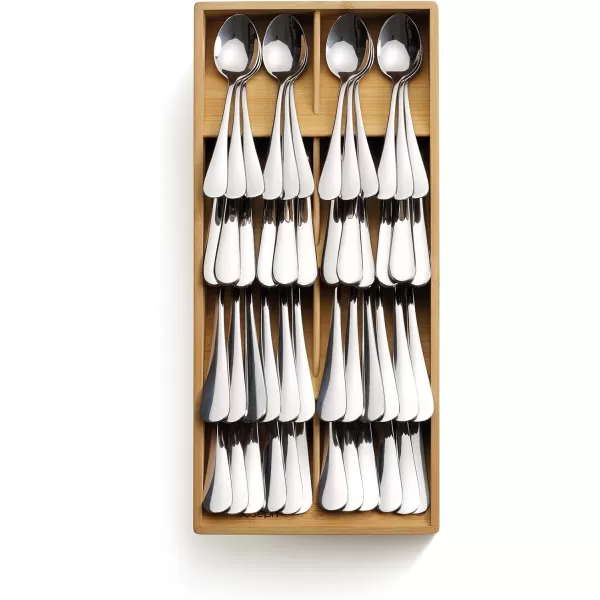 imageJoseph Joseph Drawer Store  Large Compact Cutlery Drawer Organizer 8 compartments Holds 48 Pieces Bamboo