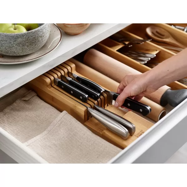 imageJoseph Joseph DrawerStore Compact Knife Organizer holds up to 9 knives Kitchen Organization ampamp Drawer Storage Bamboo