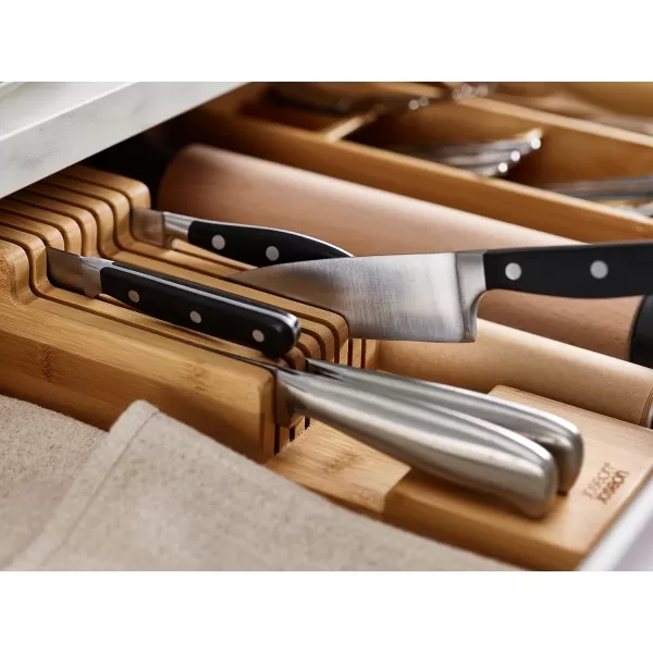imageJoseph Joseph DrawerStore Compact Knife Organizer holds up to 9 knives Kitchen Organization ampamp Drawer Storage Bamboo