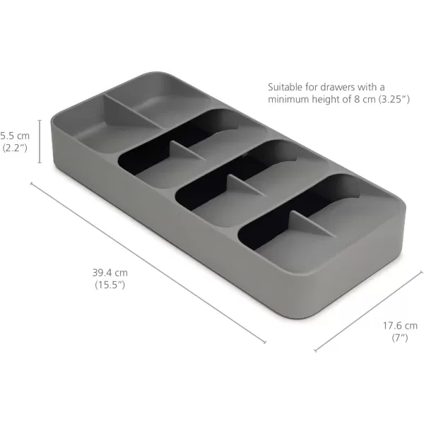 imageJoseph Joseph DrawerStore Compact Utensil Organizer For Kitchen Drawer Silverware Flatware Tray Grey