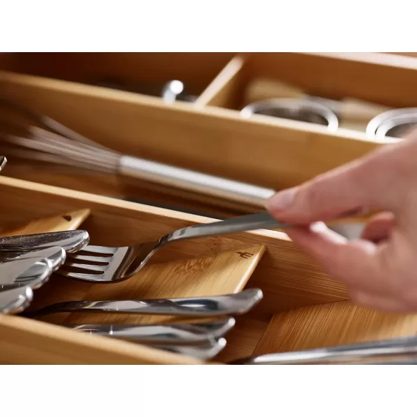 imageJoseph Joseph DrawerStore Compact Utensil Organizer For Kitchen Drawer Silverware Flatware Tray Large Bamboo